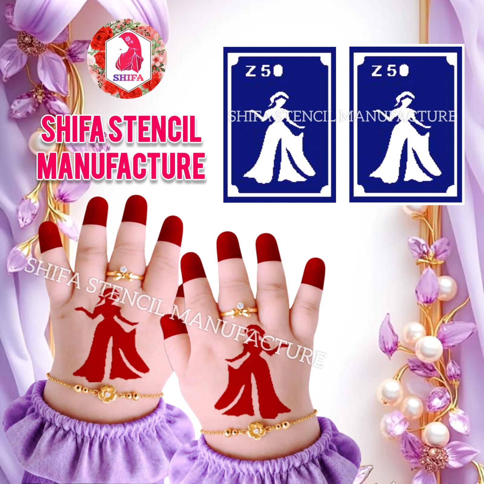 Z 50 Ballroom Princess - Sticker overview - Shifa Stencil Manufacturer